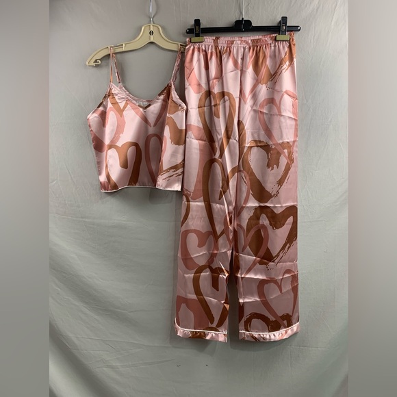 Satin Heart Print Pyjama Set - Picture 7 of 8